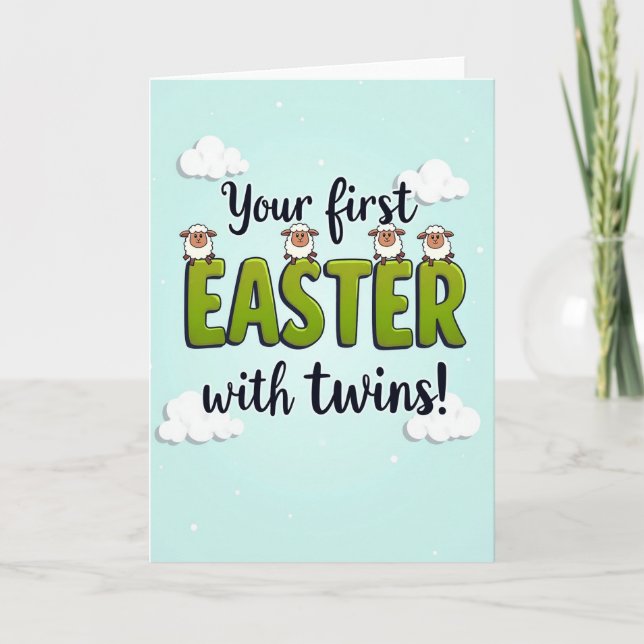 Tarjeta Twins First Easter Celebration Card (Anverso)