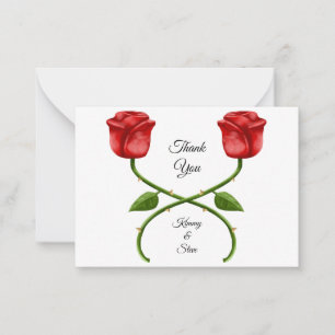 Tarjeta Twins Red Roses Gracias