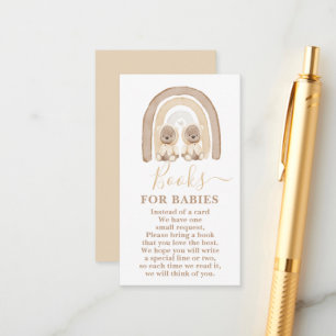 Tarjeta Twins Teddy Bear y Rainbow Books para bebé