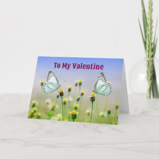 Tarjeta Two Butterflies In A Garden Valentine Day Card