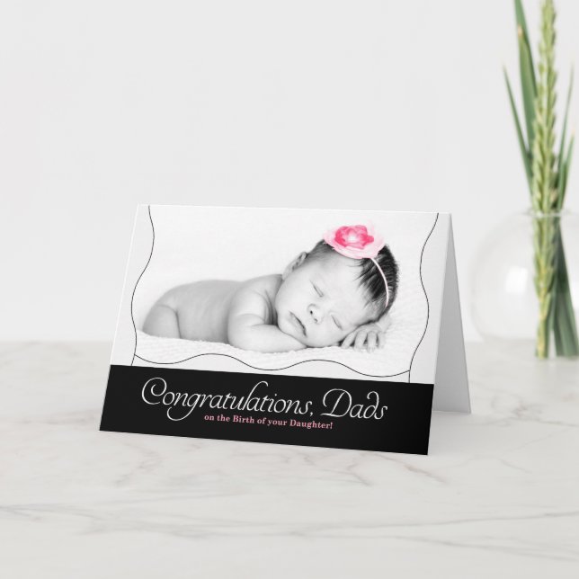 Tarjeta Two Dads Congratulations Birth of a Daughter Card (Anverso)