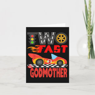 Tarjeta Two Fast Godmother Pit Crew Racing Car Familia Cum