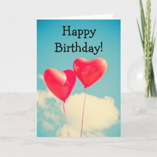 Tarjeta Two heart balloons: Happy Birthday Card