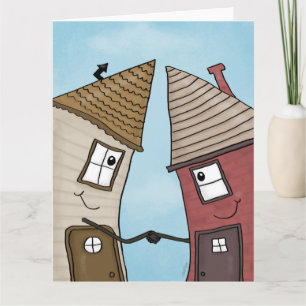 Tarjeta Two Houses Shake Hands Realty