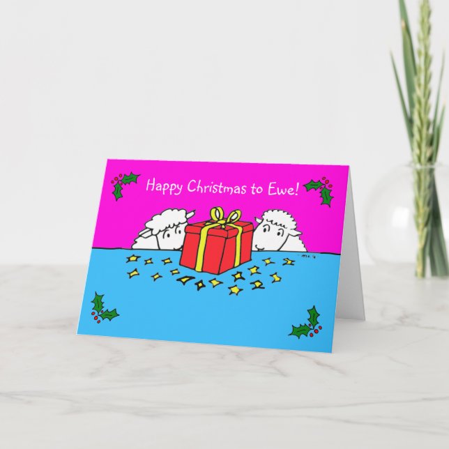 Tarjeta Two Little Sheep Gift Christmas Card (Anverso)