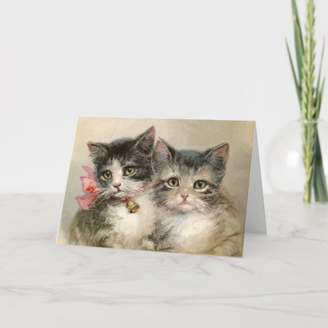 Tarjeta Two lovely Victorian kittens. (Anverso)