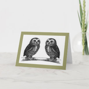 Tarjeta Two Owl: Our Marriage A Hoot: Anniversary: Pencil