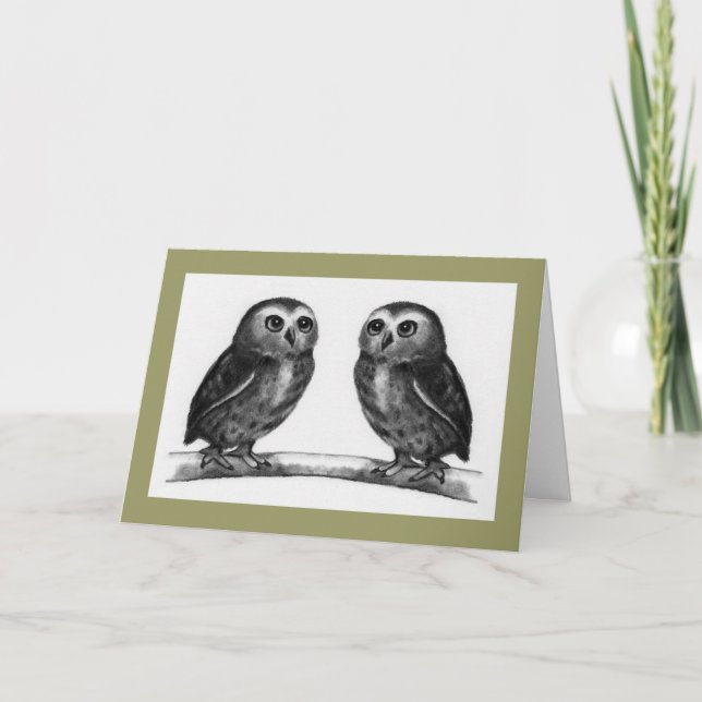 Tarjeta Two Owl: Our Marriage A Hoot: Anniversary: Pencil (Anverso)