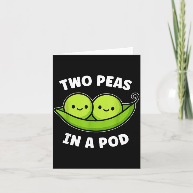 Tarjeta Two Peas In A D Cute Kawaii Funny  (Anverso)