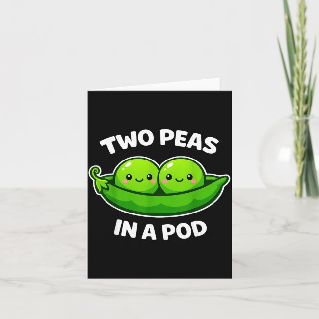 Tarjeta Two Peas In A D Cute Kawaii Funny  (Anverso)