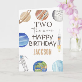 Tarjeta Two The Moon | Modern Space 2nd Birthday Décor