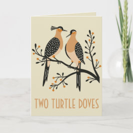 Tarjeta Two Turtle Doves Cut-Out Stencil Retro Style 7