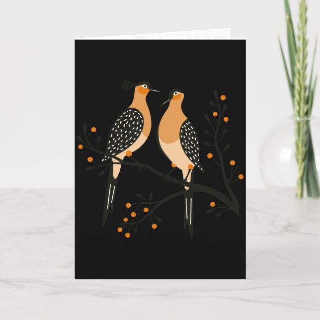 Tarjeta Two Turtle Doves Cut Out Stencil Retro Style 7 Bab (Anverso)