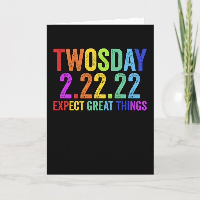 Tarjeta Twosday Tuesday February 22 2022 2-22-22 (Anverso)