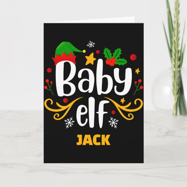 Tarjeta Tygraphy Baby Elf Fun Family Matching Baby  (Anverso)