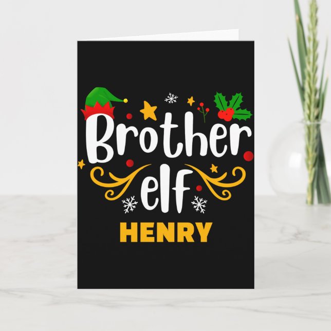 Tarjeta Tygraphy Brother Elf Fun Family Matching  (Anverso)