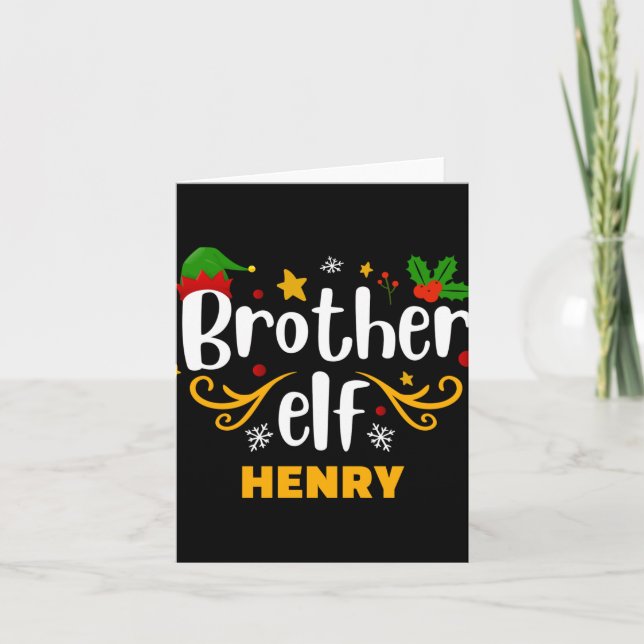 Tarjeta Tygraphy Brother Elf Fun Family Matching  (Anverso)