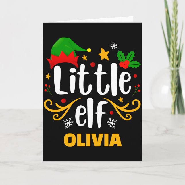 Tarjeta Tygraphy Little Elf Fun Family Matching  (Anverso)