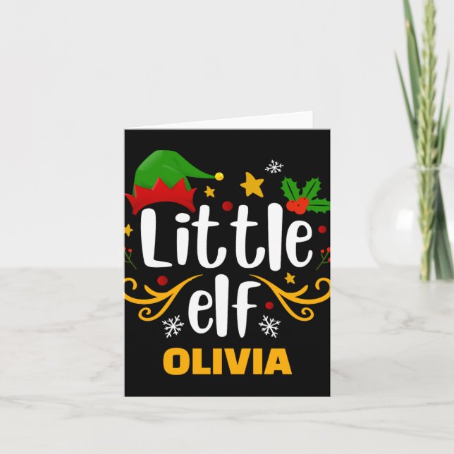 Tarjeta Tygraphy Little Elf Fun Family Matching  (Anverso)