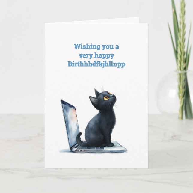 Tarjeta Typo Kitty Birthday (Anverso)