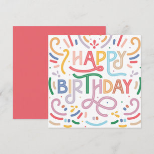 Tarjeta Typografía de moda Rainbow Modern Cumpleaños feliz