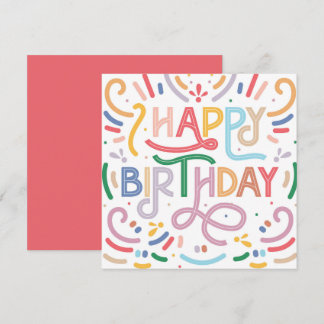 Tarjeta Typografía de moda Rainbow Modern Cumpleaños feliz