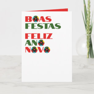 Tarjeta Typografía mínima Saludos de Navidad portugueses