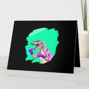 Tarjeta Tyrannosauro Rex T Rex Boxing Guay Funny Dinosaur