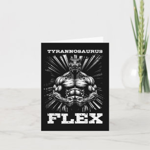 Tarjeta Tyrannosaurus Flex Strength Gym Funny Bodybuilding