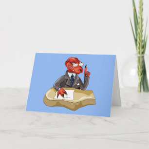 Tarjeta Tyrannosaurus Rex Jefe Sentado En Un Escritorio. 2