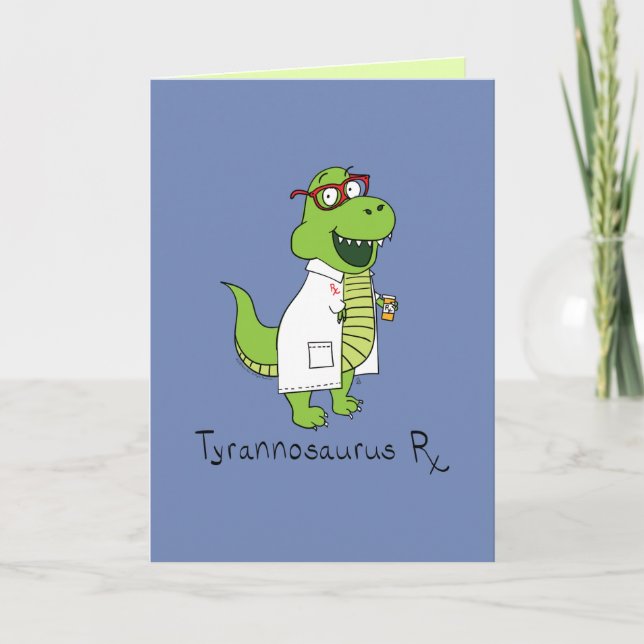 Tarjeta Tyrannosaurus Rx T Rex Funny Greet Card (Anverso)