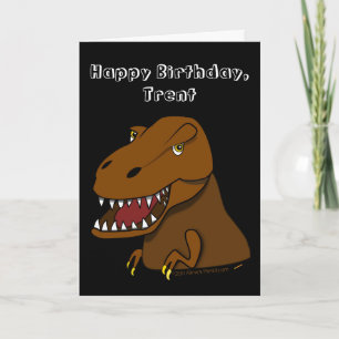 Tarjeta Tyrranosaurus Rex Kids Nombre personalizado de cum