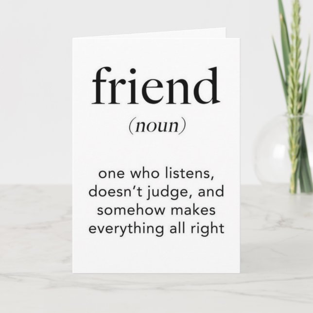 TARJETA U ES LA DEFINICIÓN DE AMIGO FELIZ CUMPLEAÑOS (Anverso)
