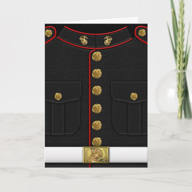Tarjeta U.S. Infantes de marina: Uniforme de vestido del (Anverso)