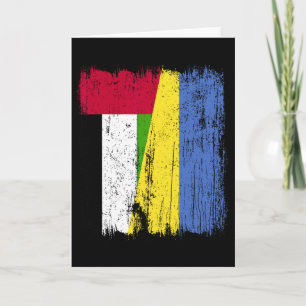 Tarjeta Uae Ucrania Media Bandera Herencia Emiratí Ucrania