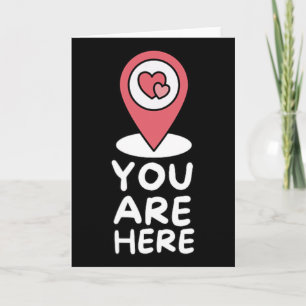 Tarjeta Ubicación Aquí Corazón Rojo Lindo Rel Valentín
