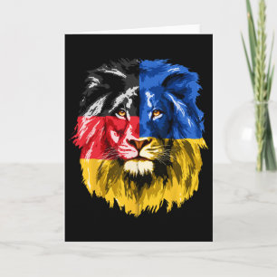 Tarjeta Ucrania Alemania Bandera León Deutschland Ucranian