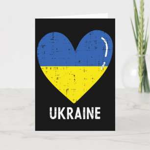 Tarjeta Ucrania Azul Amarillo Corazón Mujeres Ucranianas N