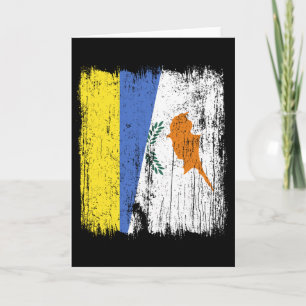Tarjeta Ucrania Chipre Media Bandera Herencia ucraniana ch