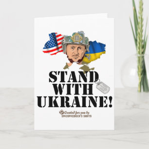 Tarjeta Ucrania Contorno Y Bandera EEUU Zelensky Apoya A U