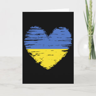Tarjeta Ucrania Corazón Bandera Ucraniana Orgullo Ucranian
