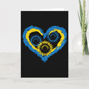 Tarjeta Ucrania Corazón Girasoles Apoyo Ucraniano Chicas K