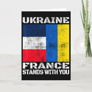 Tarjeta Ucrania Francia Está Contigo Bandera De Apoyo Fran