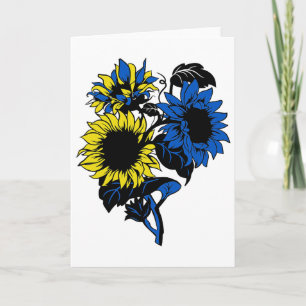 Tarjeta Ucrania Girasol Azul Amarillo Bandera Ucraniana Su