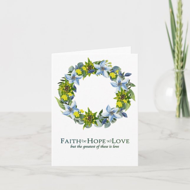 Tarjeta Ucrania: Huelga de flores de fe ucraniana esperanz (Anverso)