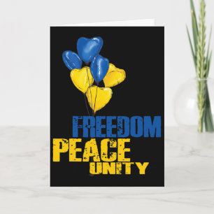 Tarjeta Ucrania Libertad Paz Unidad Lloons Bandera Ucrania