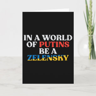 Tarjeta Ucrania Mundo De Putins Ser Zelensky Ucraniano Hom
