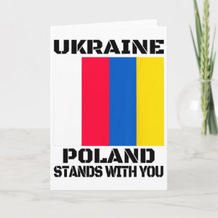 Tarjeta Ucrania Polonia Está Contigo Apoyo Polaco 
