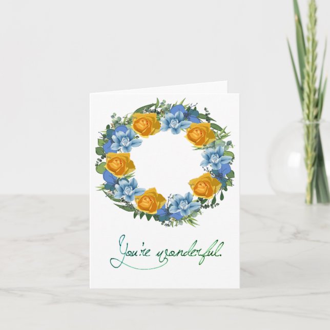 Tarjeta Ucrania Ucrania Bandera de flores de Uki (Anverso)