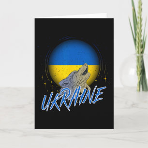 Tarjeta Ucrania Ucrania Camiseta Lobos Vintage Retro Ucran